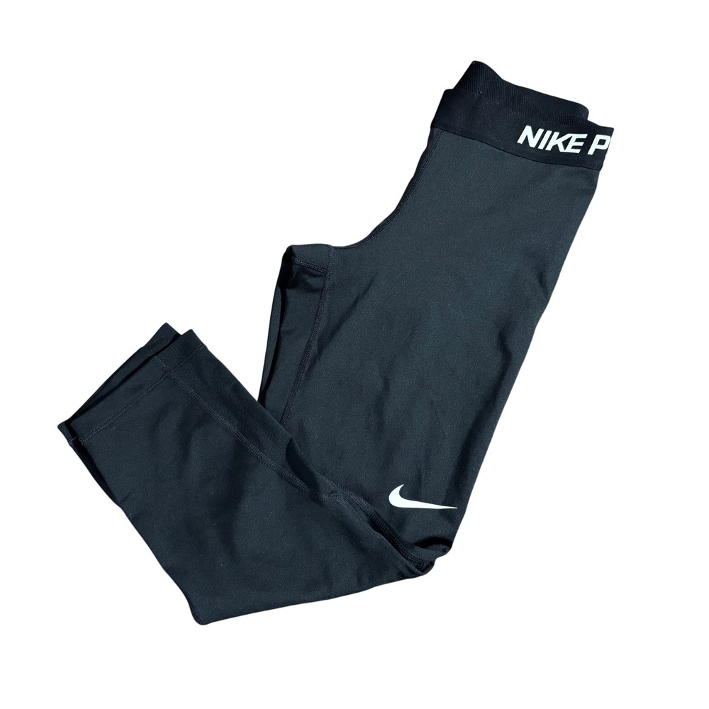 NIKE Pro Cool Womens XS Black Capri Leggings Dri FIT Stretch Training 725468 010